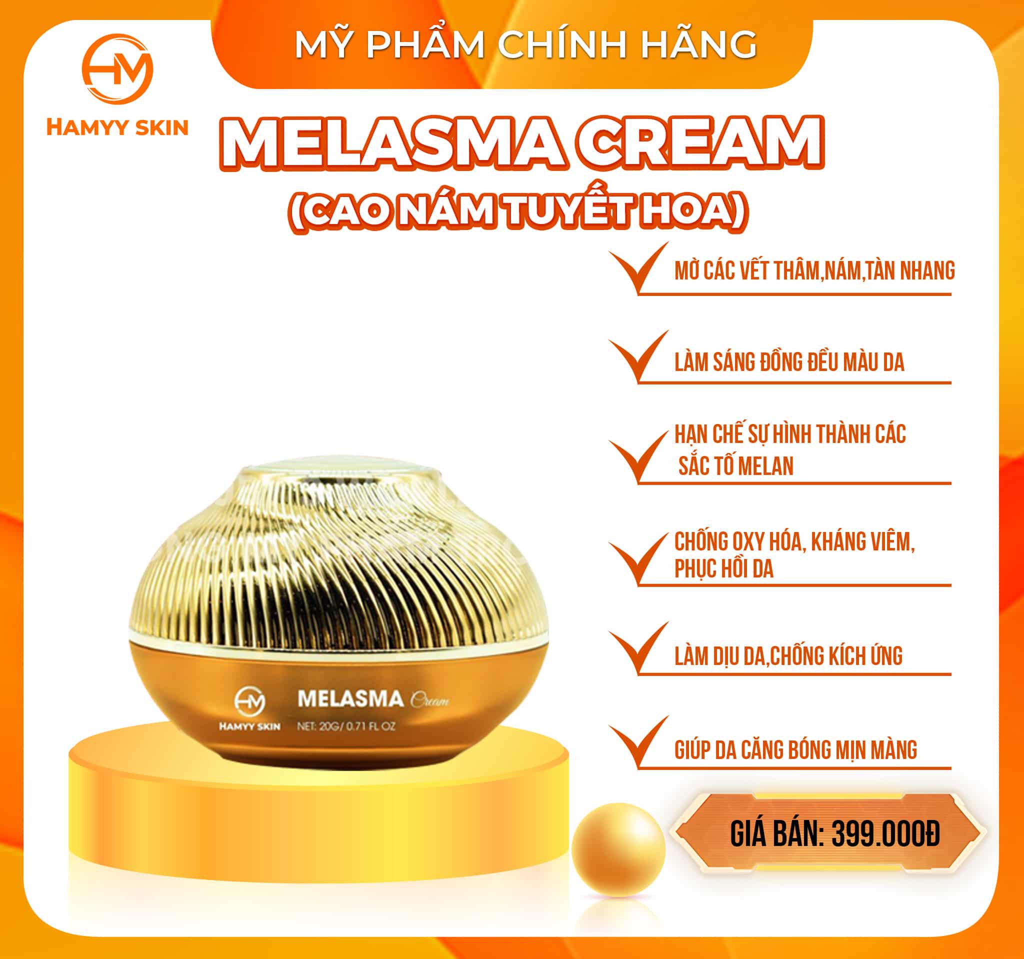 Cao nám tuyết hoa Melasma Hamyy Skin